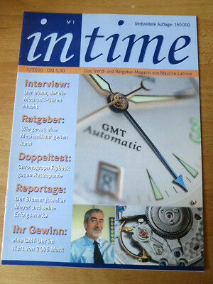 MAURICE LACROIX ''in time'' 1/2000 Trend- & Ratgeber Uhren Magazin - sehr selten!