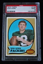 1970 Topps Football #159 Don Horn Rookie RC Packers PSA 9 Mint Tough Card. rookie card picture