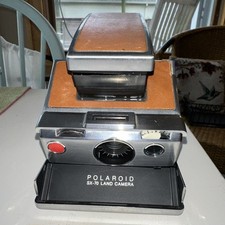 Vintage Polaroid SX-70 Land Camera Brown Leather Folding Instant Film