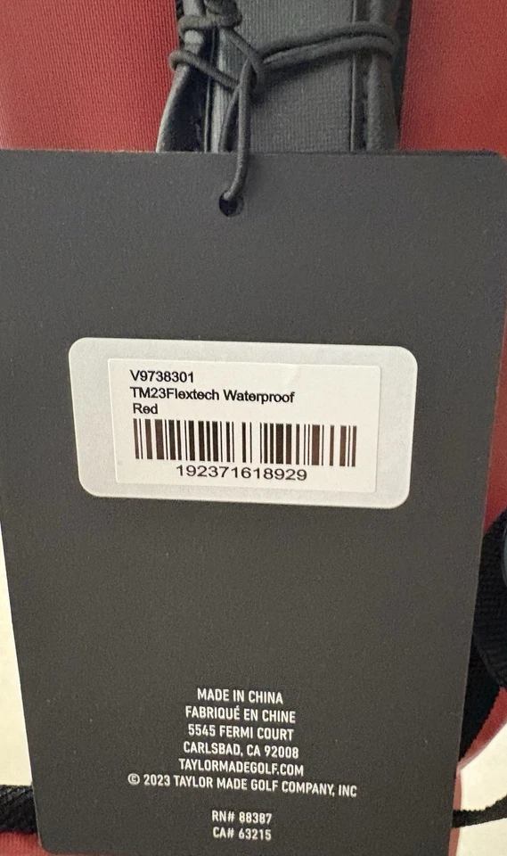 Сумка для гольфа с подставкой TaylorMade FlexTech радар красная и черная Tm23 H20 водонепроницаемая - Изображение 2 из 4