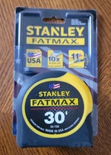 Stanley Tools Fat Max Tape Rule 1 1/4" x 30ft Plastic Case Black/Yellow 33-730