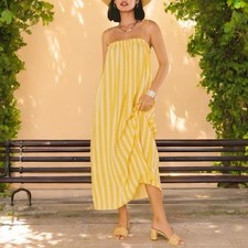 NWT Show Me Your MuMu Angel Maxi Dress in Sunny Stripe Size Medium Retail $168
