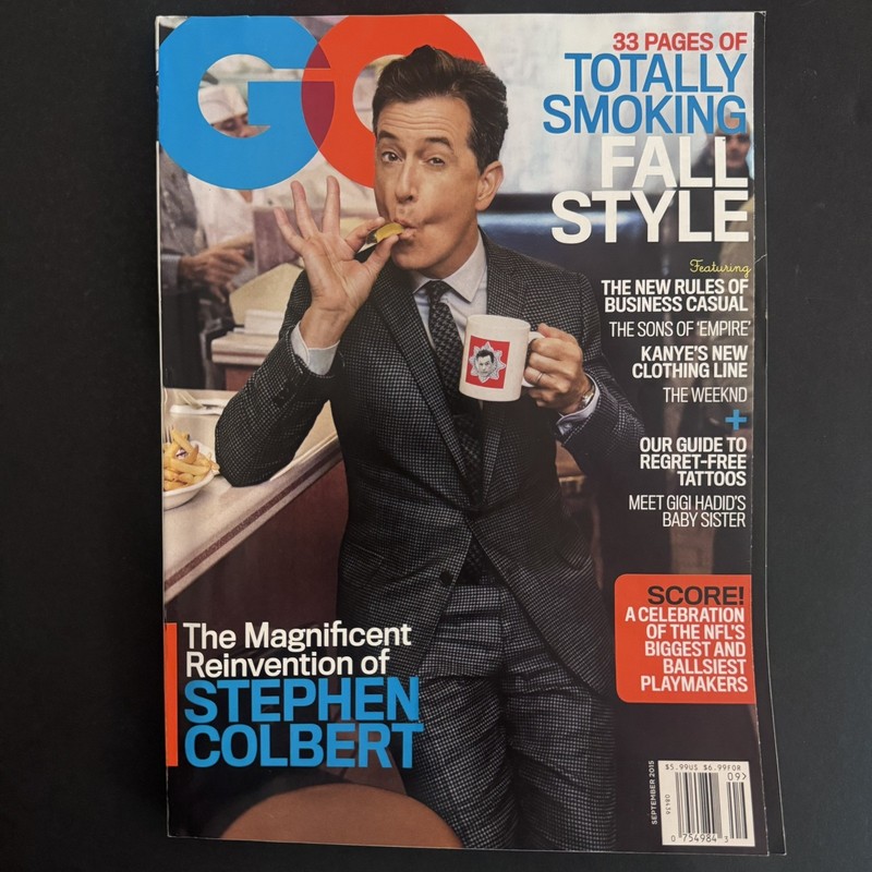 GQ MAGAZINE September 2015 Fall Style STEPHAN COLBERT Kanye West GiGi Hadids Sis