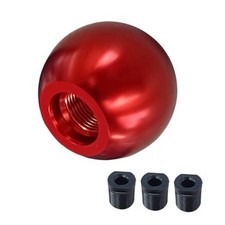 Car Round Ball Gear Shift Knob, Aluminum Alloy Gear Shift Stick Head for Red