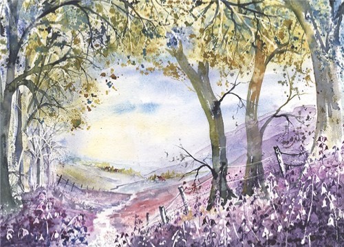 Into the Bluebells - Fine Art Blank Greeting / Birthday Card Woods View Nature