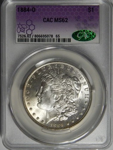 1884-O CAC MS62 MORGAN DOLLAR - WG12