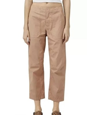 Rag & Bone Leyton Crop Work Pants In Pink Italian Cotton Lightweight Twill Sz 8