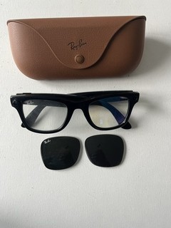 LED Removed Meta Ray Ban Wayfarer AI Glasses Medium RW 4006 Shiny Black