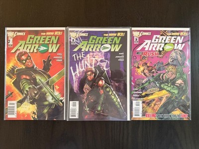 Green Arrow #'s 1 Newsstand -Scarce, 2 & 3 DC Comics 2011 Krul, Jurgens & Perez