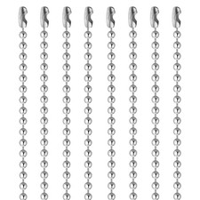 50-Pack Dog Tag Chain Ball Chain Necklace Bulk Beaded Chains 24 Long 2.4Mm Ball
