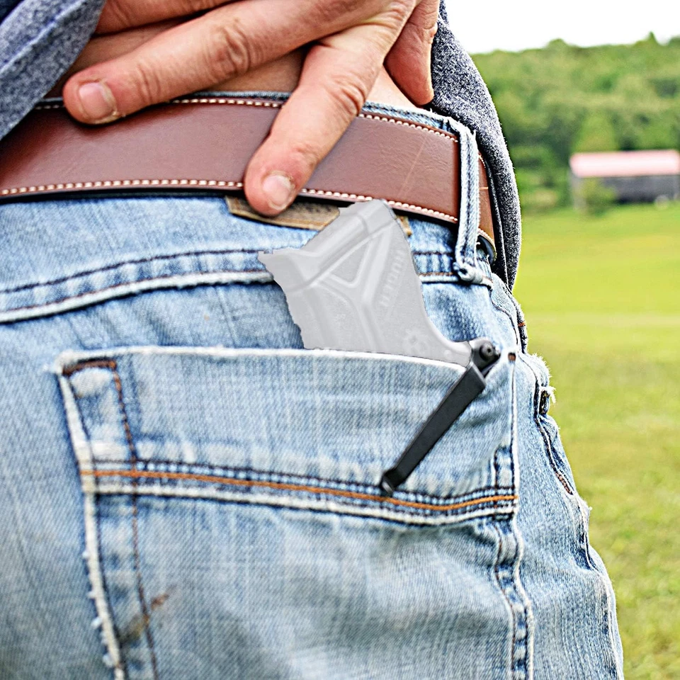 ClipDraw Gun Clip, Low Profile Slim Ruger LCP 2 .380 Black (Right), BLACK  - Image 4 of 4