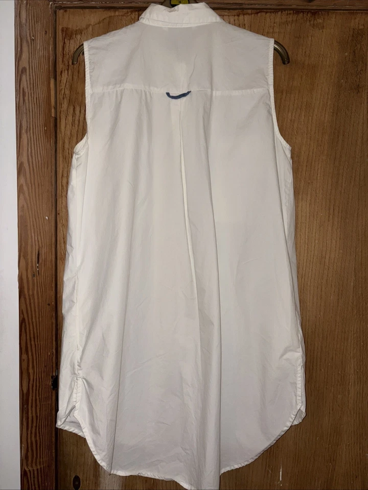 Zara Basic White Floral Oversized Tunic Blouse Button Front Size XL - Image 3 of 4