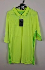 NIKE Dri-Fit Polo Sportiva Gialla Arbitro Uomo Manica Corta Media Nuova con etichette