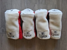 4 Lynx Red White Soft Furry Golf Woods Head Covers 1,3,5 Lynx Cat, 90's Staff
