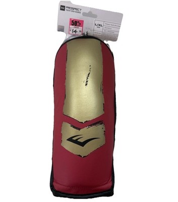 Everlast Prospect Jugend Schienbeinschoner Muay Thai Rot / Gold Größe L / XL Neu 