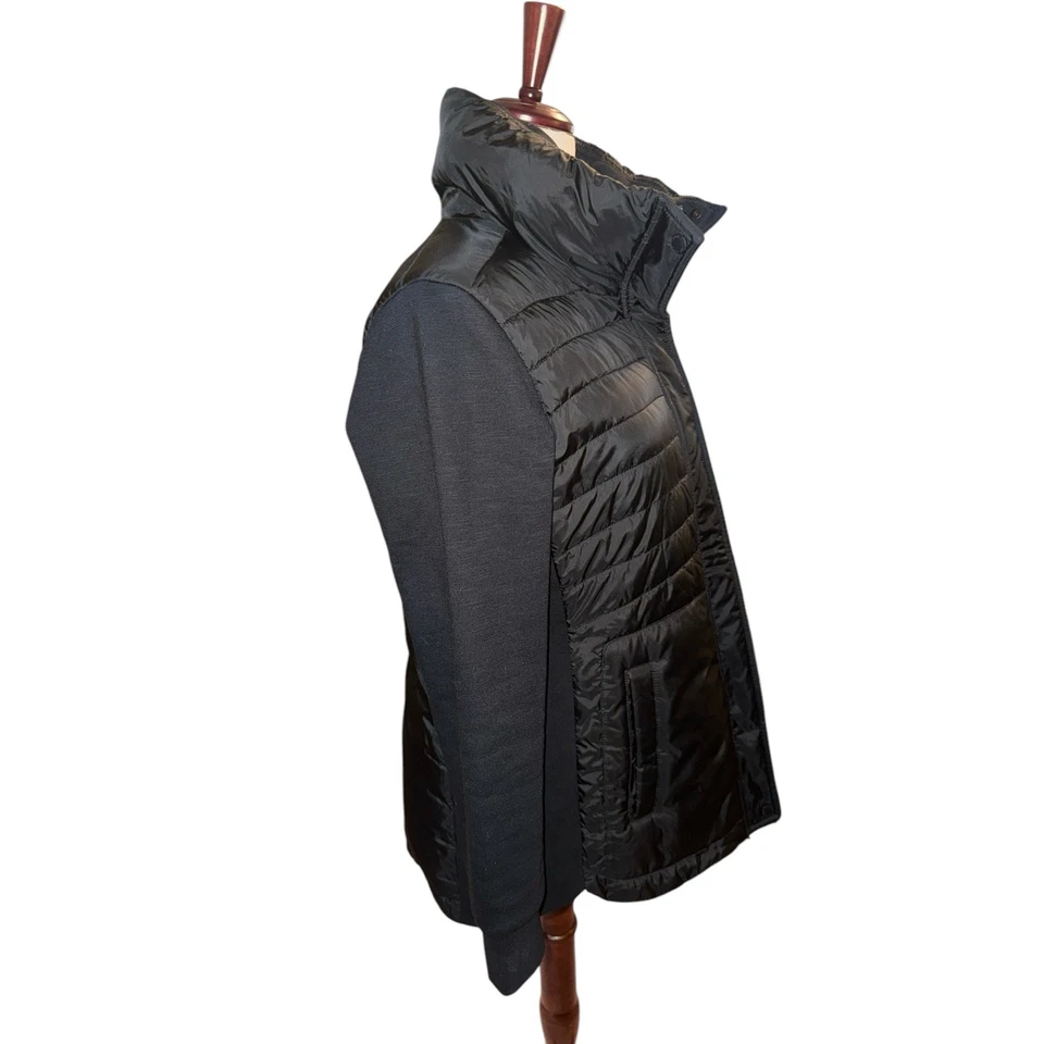 Chaqueta acolchada negra híbrida mixta Roots para mujer talla L abrigo de invierno Foto 4 de 4