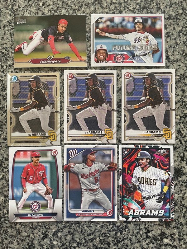 CJ ABRAMS (8) Cards: Stadium Club, Chrome, Bowman +++ *Nationals *More 4 Sale