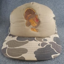 Vintage Winchester Camouflage Turkey Hunting Hat Cap Brown Foam Insulated