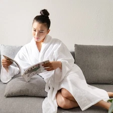 AlpineSwiss Blair Women Cotton Terry Cloth Bathrobe Shawl Collar Velour Spa Robe