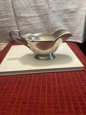 Vintage L.B.S Co Superfine 1480 Gravy Boat Silver Plated Rimmed/scalloped