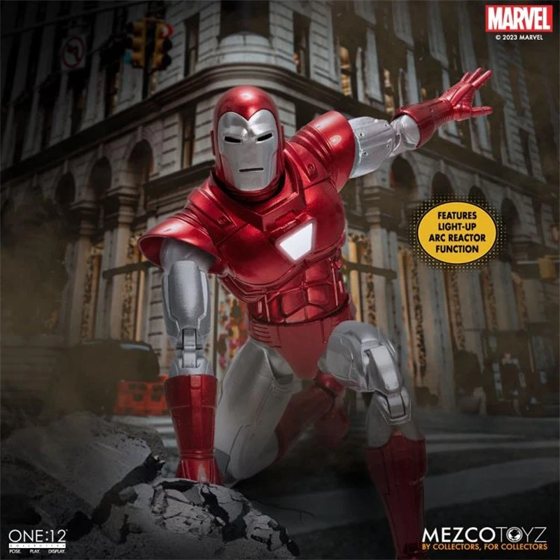 Figura de acción Mezco Toys Iron Man Silver Centurion Edition 1/12th nueva en stock Foto 4 de 4