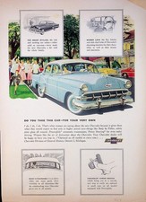1954 Chevrolet Light Blue Two Ten Sedan Magazine Print Ad 4-Door