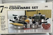 7 Pieces Stailess Steel Cookware Set, New