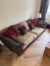Three / four seater DFS sofa with foot stool