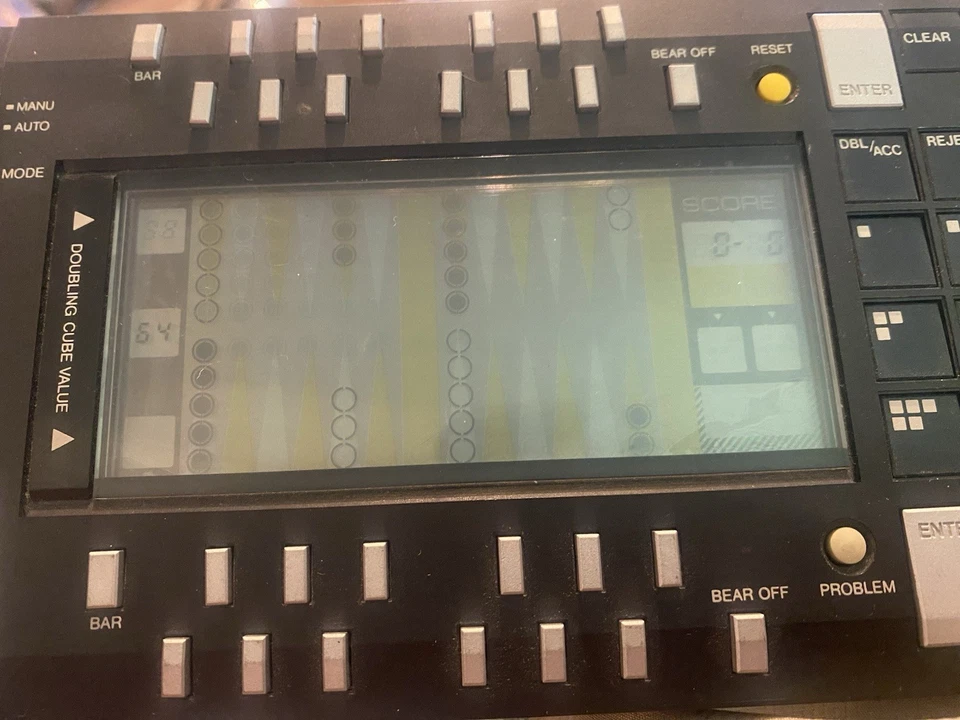 Juego portátil Gakken Backgammon LCD vintage con dados N4 probado Foto 4 de 4