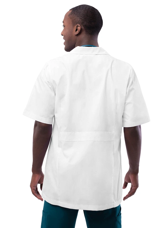Adar Men Doctor Nurse Uniform Lapel Collar Short Sleeve Consultation Coat - Image 2 of 4