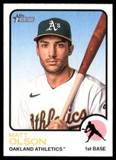 Matt Olson 2022 Topps Heritage #48 Athletics MLB READ FREE SHIPPING AutographDen