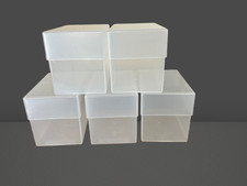 Plastic Boxes Business Cards Double Height x FIVE Many Storage Uses