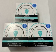 SUMMER'S EVE ACTIVE CLEANSING CLOTHS COOLS FRESHENS PH BALANCE Lot Of 3 New