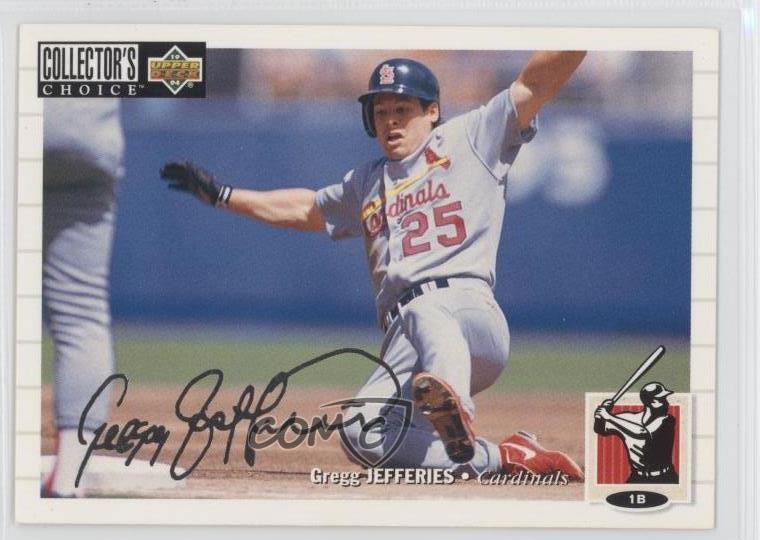 1994 Upper Deck Collector's Choice Silver Foil Signature Gregg Jefferies 0j6