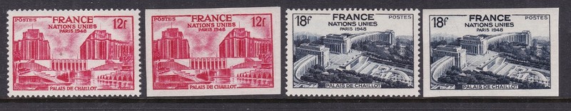 FRANCE^^^1948 RARER  MNH   IMPERF& PERFS  UNITED NATION sets$400@xx rum1904fr04