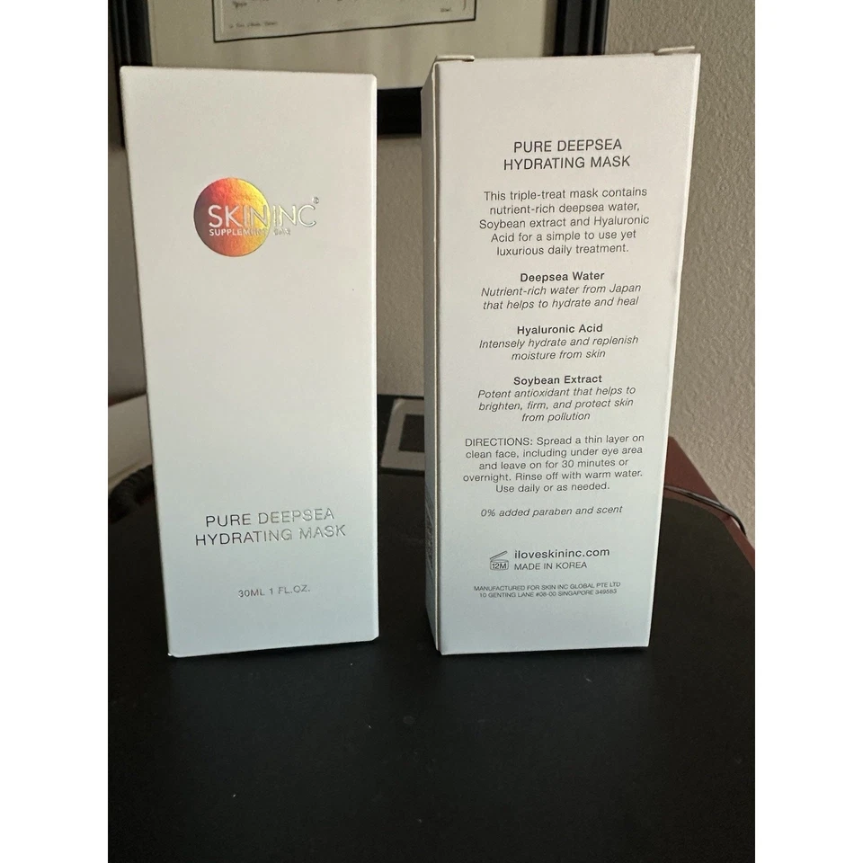 Skin Inc 2x Pure DeepSea Mascarilla Hidratante Durante la Noche 1oz 30 ml Exp 08/27 LOTE/2 NUEVO Foto 2 de 4
