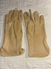 Vintage Ultra Soft Deer Skin Gloves Sz 7L Cream Ivory