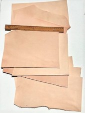 Veg Tan Topgrain Leather Craft Pieces 3 lbs - Large Scrap, Various Shapes/Sizes
