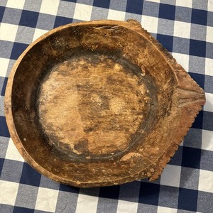 Antique Wooden Dough Kneading Parat Bowl