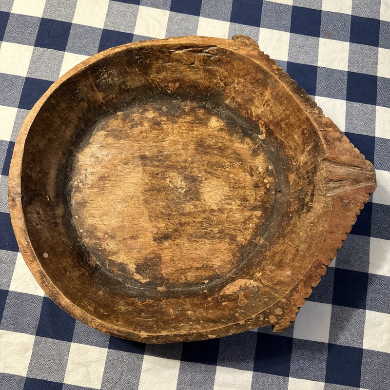 Antique Wooden Dough Kneading Parat Bowl