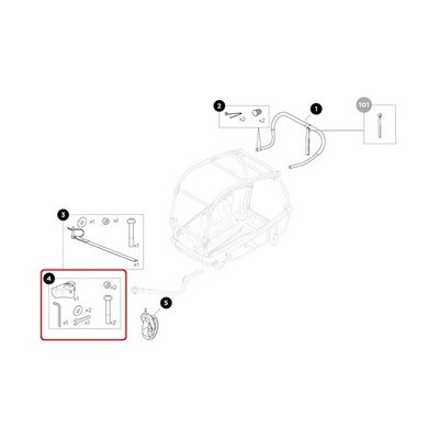 Thule Stroller Mounting Bracket Kit Montagekit für Bexey Stroller Kit