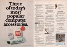 Ericsson 1985 Vintage Computer Accessories Ergonomics 2pg Magazine Ad