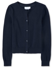 The Children's Place girls Basic School Uniform Cardigan Sweater, Tidal, Medi...