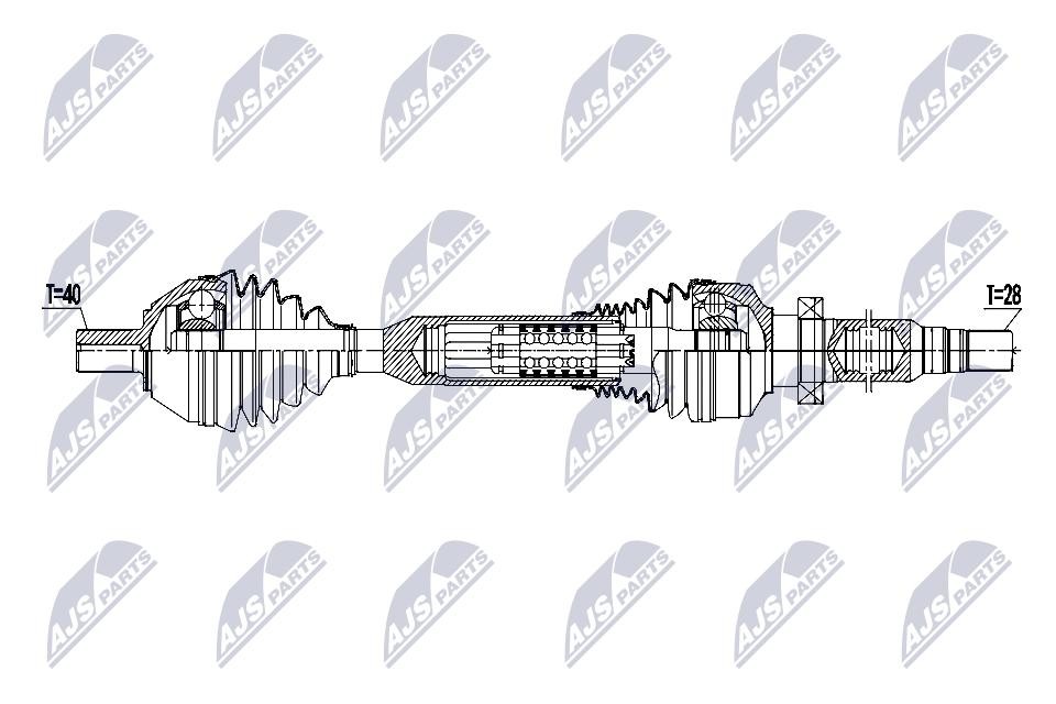 NTY Drive Shaft NPW-VV-174 For Volvo Front Axle Right, Automatic