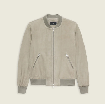 Graue Bomber Lederjacke für Herren Reines Wildleder Größe S M L XL XXL 3XL Ma...
