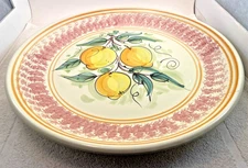 Vietri Italy Large Round Pomegranate Platter Pottery Wall Art Hand Paint 17.5"