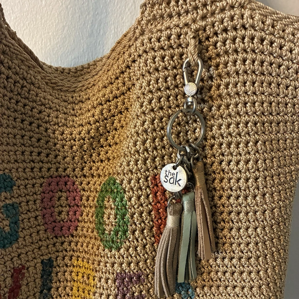 The Sak女式挎包好Vibes浅棕色钩针单肩包 — 第 3/4 张图片