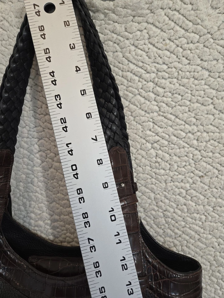 Bolso de Hombro Brighton Cuero Guijarro Borde en Relieve Plateado Herrajes De Colección Foto 3 de 4