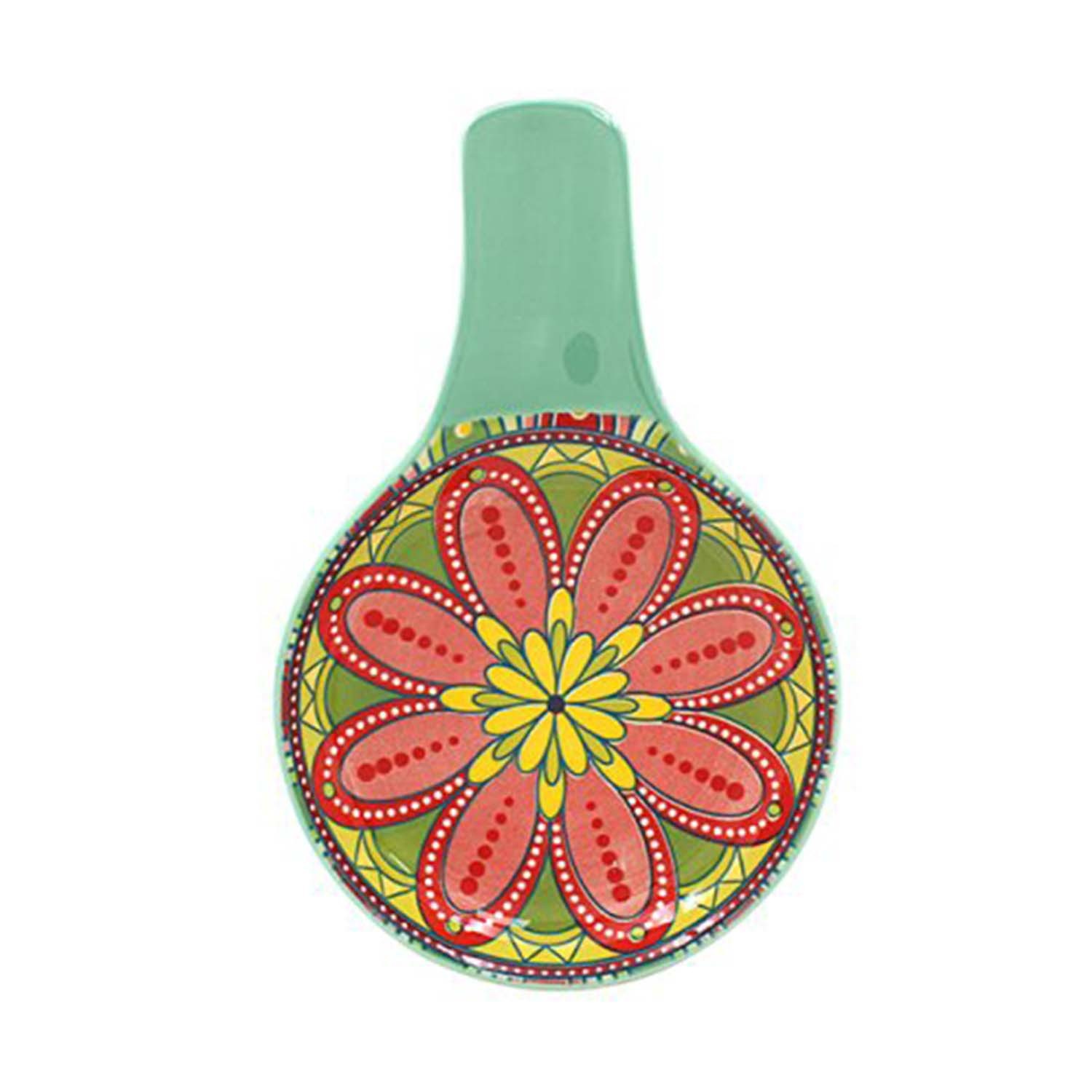 Tuscany Spoon Rest Melamine Green Stove Top Utensil Spatula Holder Ladle Rest