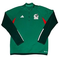 Mens Adidas Mexico National Team Soccer Training Slim Fit 1/4 Zip Pullover Large